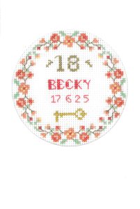 Coming of Age card cross stitch kit