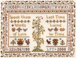 Words of love sampler cross stitch