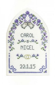 Blue Arch Wedding card cross stitch kit