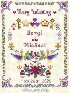 Ruby Wedding Anniversary cross stitch