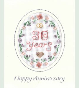 mini 30th Anniversary card cross stitch kit