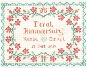 35th wedding anniversary cross stitch kit