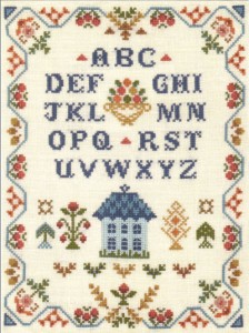 harvest traditional sampler cross stitch kit