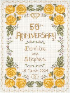 Rose 50th Anniversary Sampler cross stitch