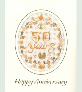 mini 50th Anniversary Card cross stitch kit
