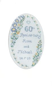 Garland Diamond Anniversary card cross stitch