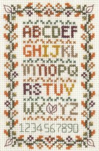 Mini Autumn alphabet sampler cross stitch