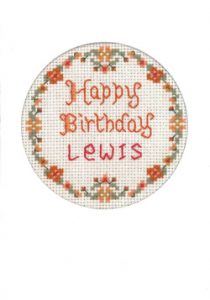 chilli round birthday card cross stitch