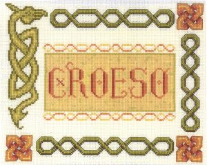 Croeso Welsh welcome sampler cross stitch kit
