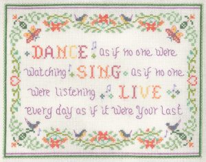 Dance & Sing sampler cross stitch kit