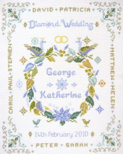 Diamond Anniversary sampler cross stitch kit