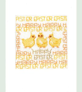 Happy Easter Chicks card cross stitch kit