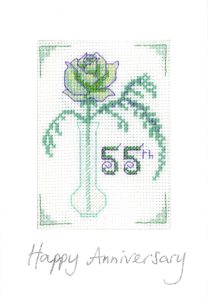 Rose Emerald Anniversary card cross stitch kit