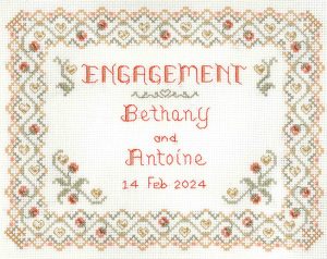 engagement sampler cross stitch kit