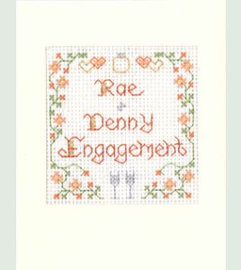 Mini Peach Engagement card cross stitch kit