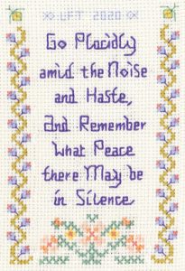 Go Placidly cross stitch
