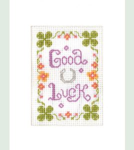 mini Good Luck card cross stitch kit