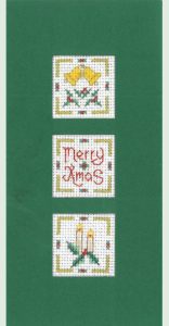 Christmas candles cross stitch card