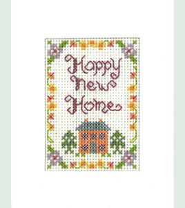 mini Happy New Home card cross stitch kit