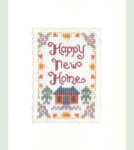 mini Happy New Home card cross stitch kit