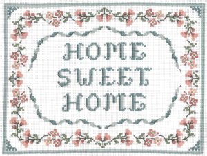 Floral Home Sweet Home cross stitch