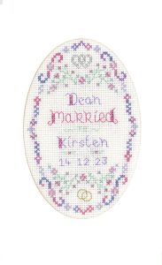 Lilac Wedding Day large card cross stitch