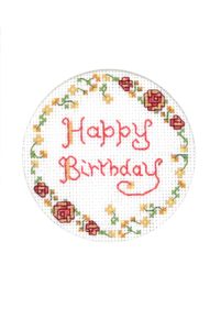 Peppers Happy Birthday card cross stitch