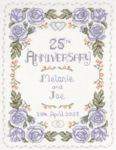 Rose 25th Anniversary sampler cross stitch kit