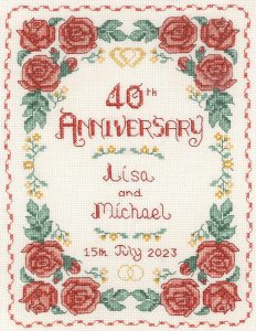 Rose 40th Anniversary Sampler cross stitch