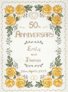 Rose 50th Anniversary Sampler cross stitch
