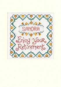cross stitch Retirement card