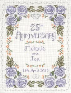 Rose 25th Anniversary sampler cross stitch kit