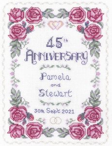 Rose 45th Anniversary Sampler cross stitch
