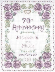 Rose 70th Anniversary sampler cross stitch