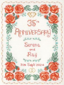 Rose 35th Anniversary Sampler cross stitch kit