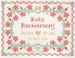 40th Wedding Anniversary Sampler cross stitch kit