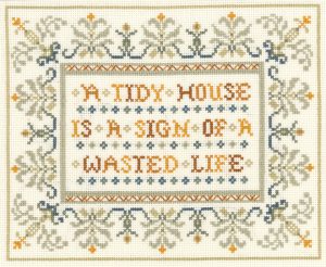 Funny saying sampler cross stitch kit