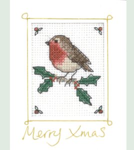 mini Robin card cross stitch kit