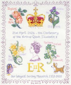 The Queen's Centenary sampler cross stitch