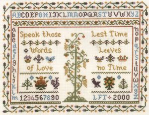 Words of love traditional sampler cross stitch kit