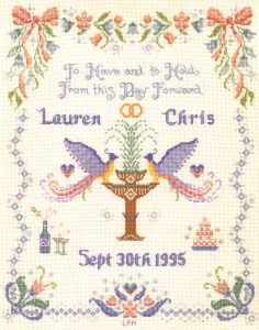 wedding sampler cross stitch kit