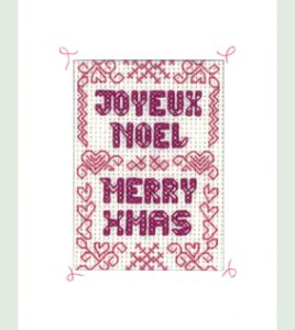 mini Merry Xmas cross stitch card