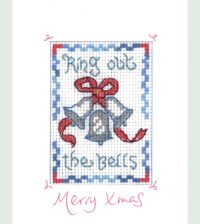 mini Xmas Bells card cross stitch