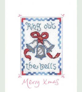 mini Xmas Bells card cross stitch