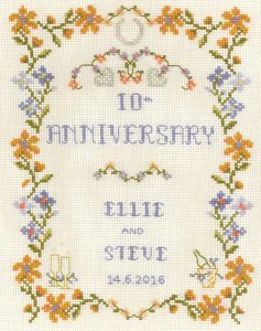 Amber Wedding Anniversary cross stitch kit