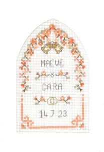 Peach Arch Wedding card cross stitch