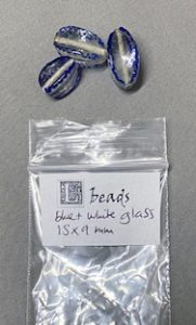 blue and clear glass beads