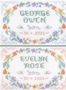 birth sampler cross stitch kit