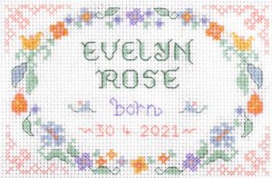 birth sampler cross stitch kit