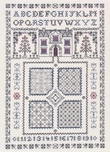 Blackwork Garden sampler cross stitch kit
